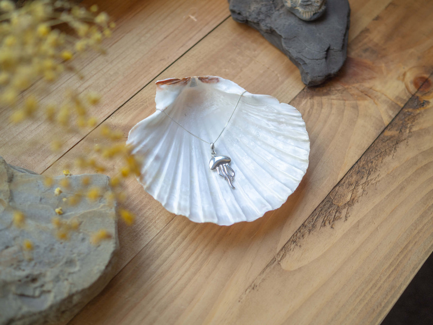 Handcrafted Sterling Silver Mother & Daughter Jellyfish Necklace Set of 2