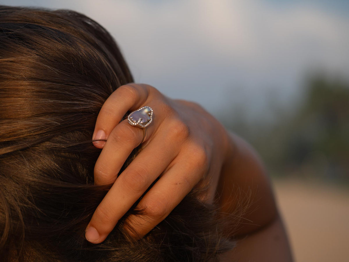 Pearl & Synthetic Diamond Ring - Sippi Jewellery handcrafted piece, view 4