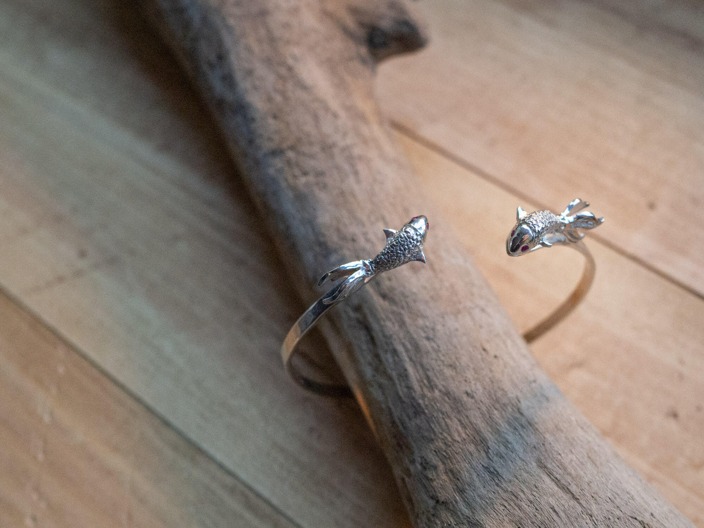 Pisces Sterling Silver Fish Bangle