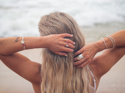 Seashell Shiva & Red Coral Ring