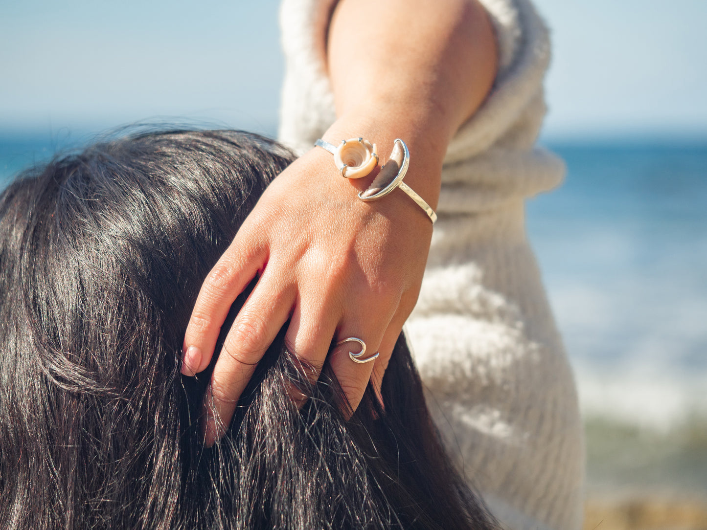 Unique Adjustable Seashell Bangle