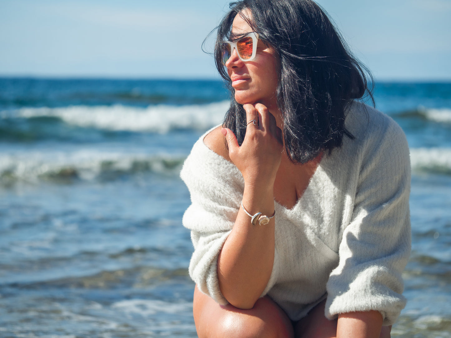 Unique Adjustable Seashell Bangle
