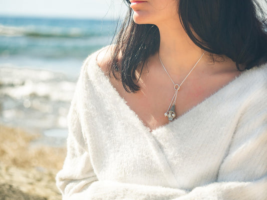 Seashell & Pearl adjustable necklace