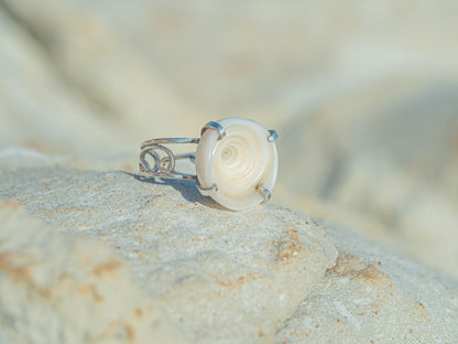 Sterling silver unique seashell Galaxy ring