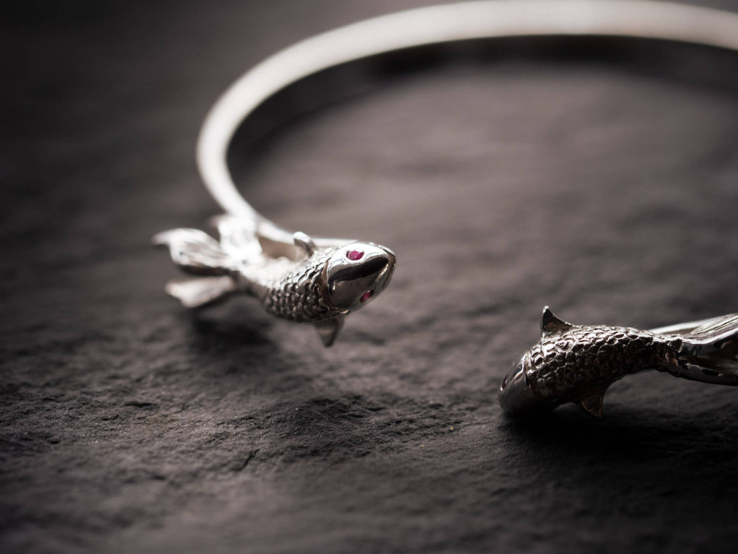 Pisces Sterling Silver Fish Bangle