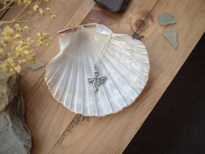 Handcrafted Sterling Silver Mother Octopus Necklace with Pearl