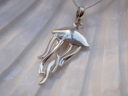 Handcrafted Sterling Silver Mother & Daughter Jellyfish Necklace Set of 2