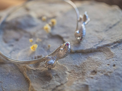 Pisces Sterling Silver Fish Bangle