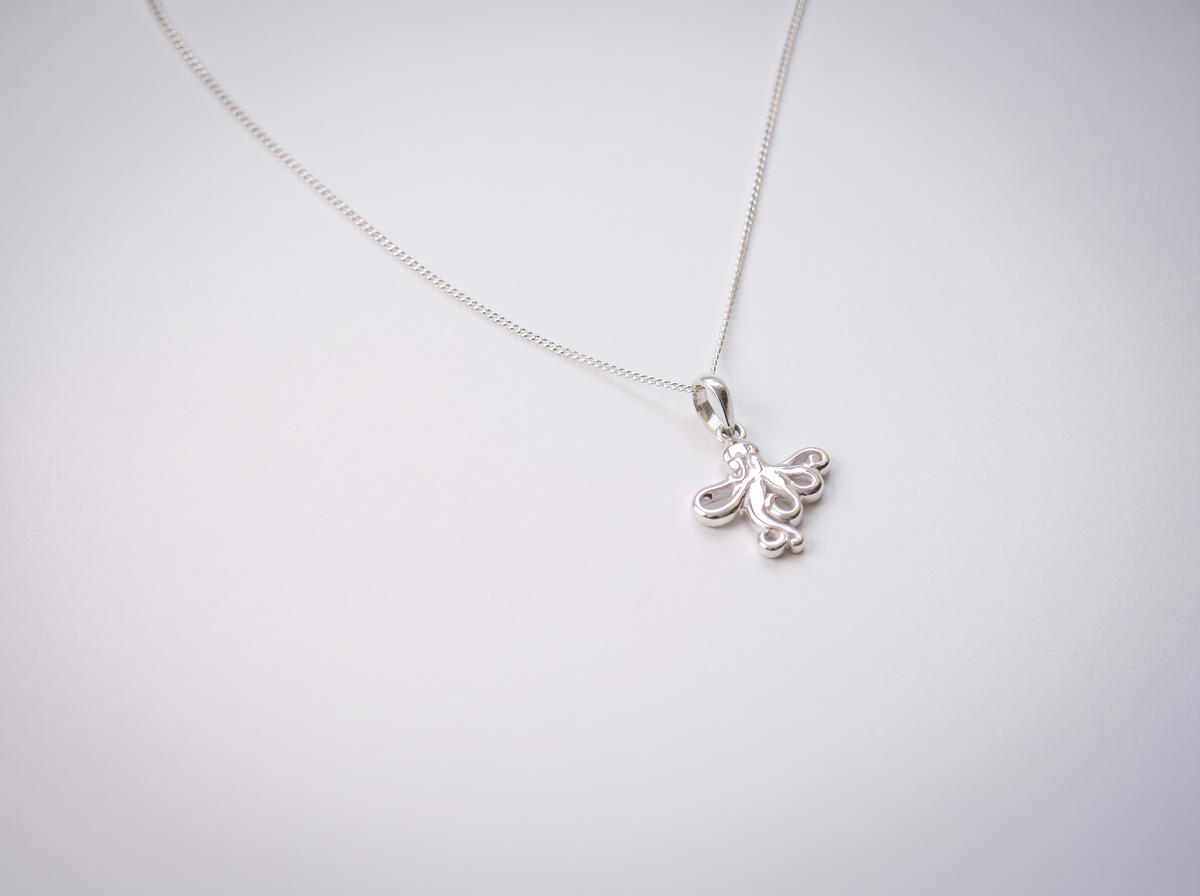 Sterling Silver Daughter Octopus Pearl pendant necklace